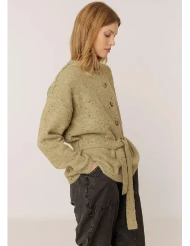 CHAQUETA DE PUNTO CON CINTURON INDI&COLD