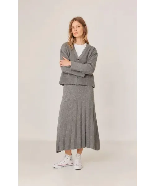 CHAQUETA CORTA GRIS CASHMERE INDI&COLD