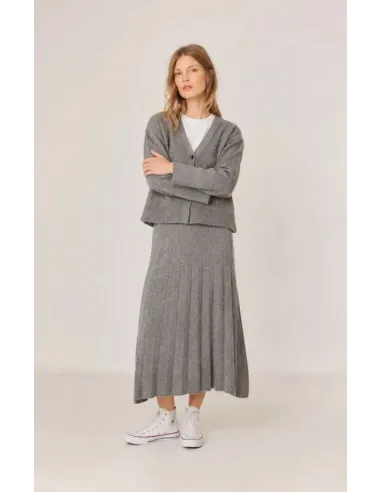 CHAQUETA CORTA GRIS CASHMERE INDI&COLD