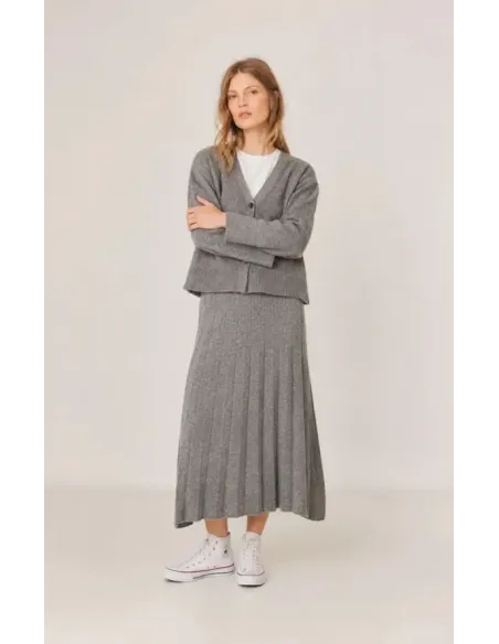 CHAQUETA CORTA GRIS CASHMERE INDI&COLD