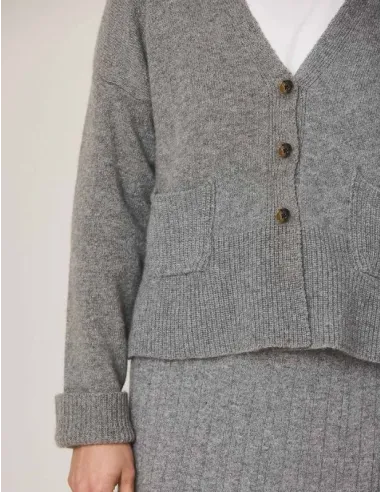 CHAQUETA CORTA GRIS CASHMERE INDI&COLD