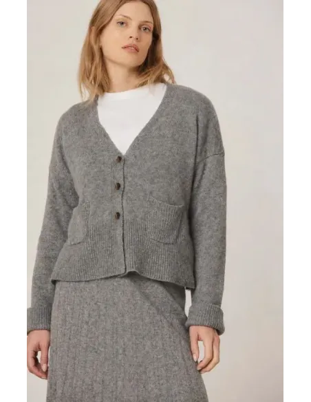 CHAQUETA CORTA GRIS CASHMERE INDI&COLD
