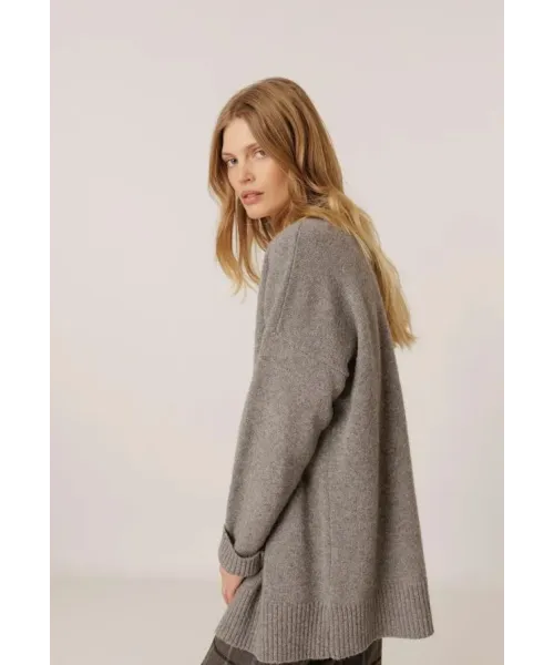 CHAQUETA LARGA GRIS INDI&COLD 2