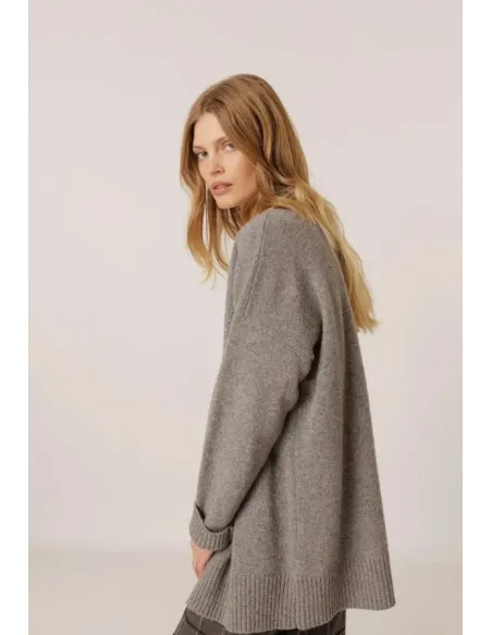 CHAQUETA LARGA GRIS INDI&COLD
