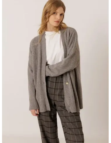 CHAQUETA LARGA GRIS INDI&COLD