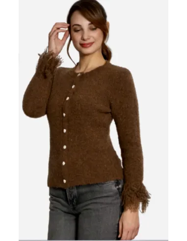 CHAQUETA PUNTO MARRON IAN&LAMBERT