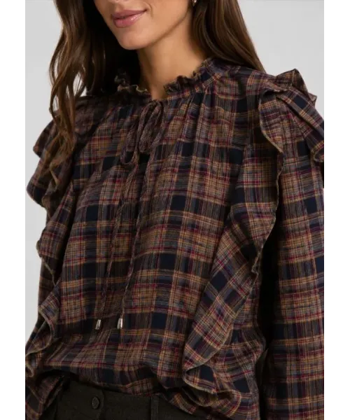 BLUSA CUADROS SOLERA MUJER