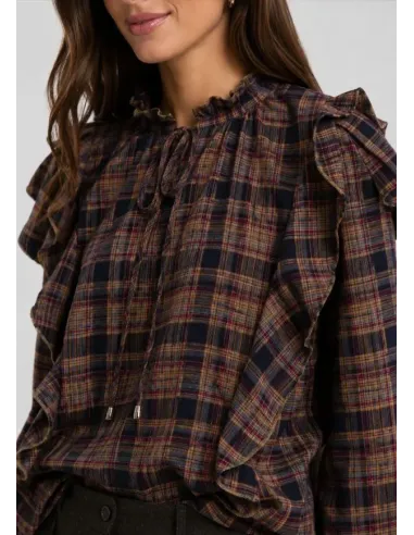 BLUSA CUADROS SOLERA MUJER