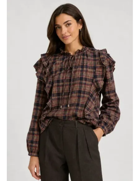BLUSA CUADROS SOLERA MUJER