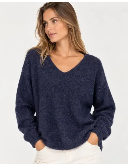 JERSEY LUREX AZUL SOLERA MUJER