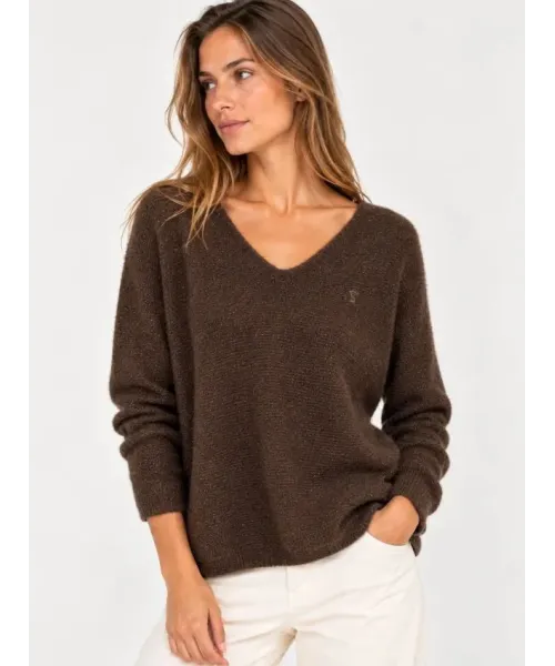 JERSEY MARRON LUREX SOLERA MUJER