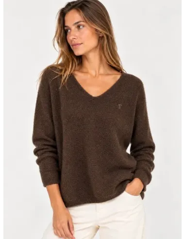 JERSEY MARRON LUREX SOLERA MUJER
