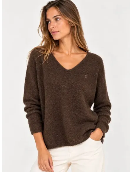 JERSEY MARRON LUREX SOLERA MUJER