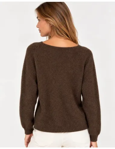 JERSEY MARRON LUREX SOLERA MUJER