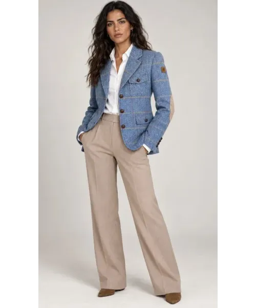 AMERICANA CUADROS CELESTE MONTEPICAZA MUJER
