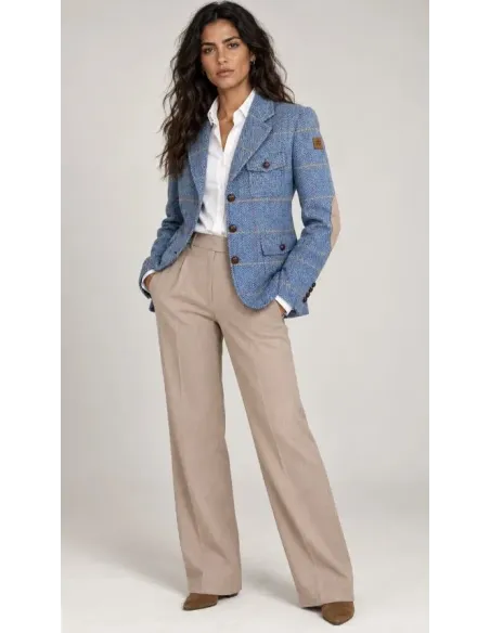 AMERICANA CUADROS CELESTE MONTEPICAZA MUJER