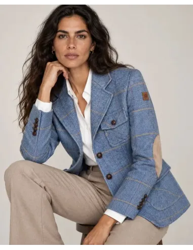 AMERICANA CUADROS CELESTE MONTEPICAZA MUJER