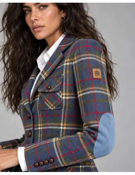 AMERICANA CUADROS AZUL OSCURO MONTEPICAZA MUJER