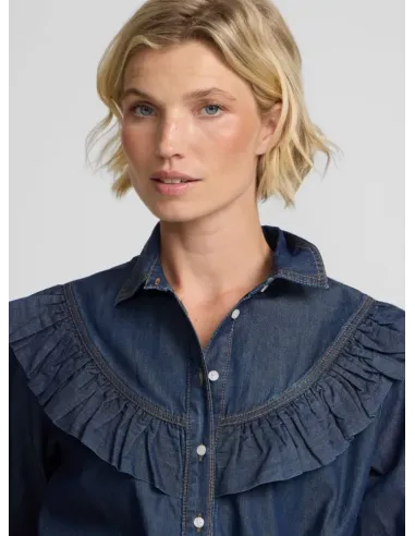 CAMISA VAQUERA VOLANTES SILBON MUJER