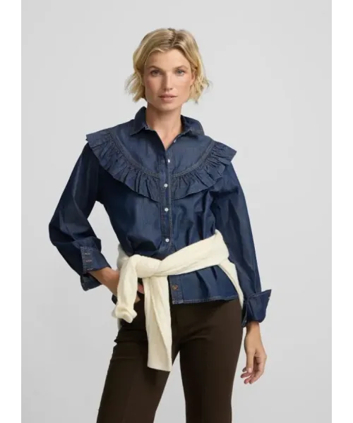 CAMISA VAQUERA VOLANTES SILBON MUJER