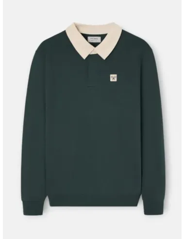 SUDADERA POLO VERDE SILBON HOMBRE