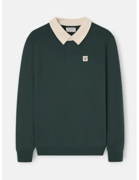 SUDADERA POLO VERDE SILBON HOMBRE