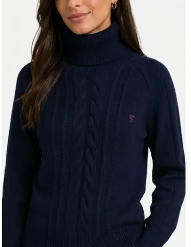 JERSEY OCHOS CUELLO ALTO AZUL MARINO SOLERA MUJER