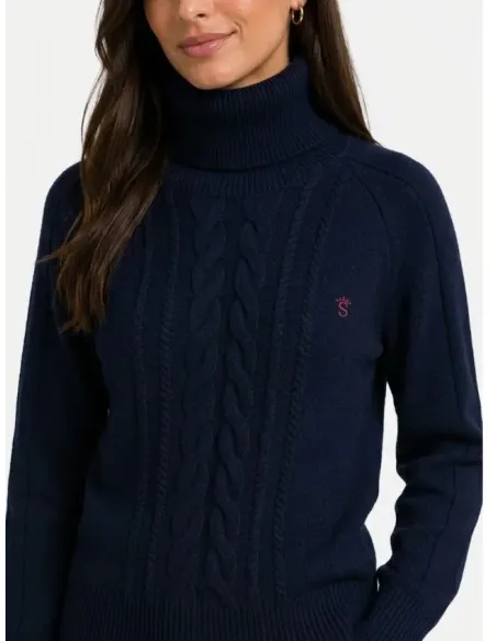 JERSEY OCHOS CUELLO ALTO AZUL MARINO SOLERA MUJER