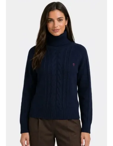 JERSEY OCHOS CUELLO ALTO AZUL MARINO SOLERA MUJER