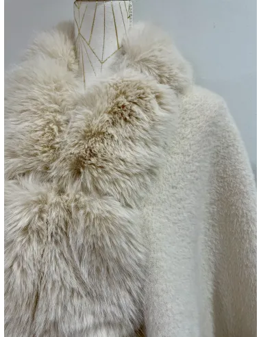CAPA DE PUNTO Y PELO NATA SATINETTE