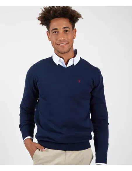 JERSEY PICO CON CODERAS MARINO SOLERA HOMBRE
