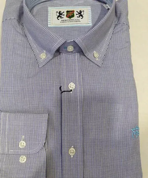 CAMISA MINI CUADROS AZUL MARINO MONTEPICAZA HOMBRE