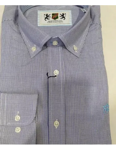 CAMISA MINI CUADROS AZUL MARINO MONTEPICAZA HOMBRE