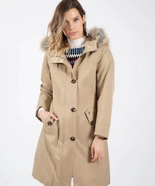 PARKA GABARDINA BEIS SOLERA MUJER