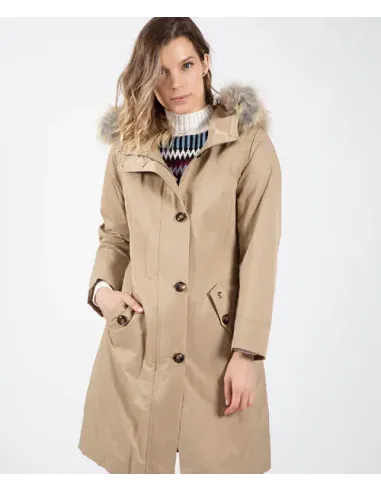 PARKA GABARDINA BEIS SOLERA MUJER