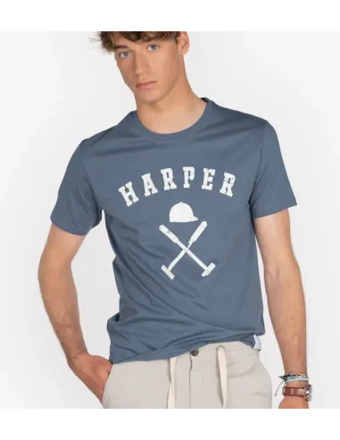 CAMISETA AZUL LOGO HARPER&NEYER